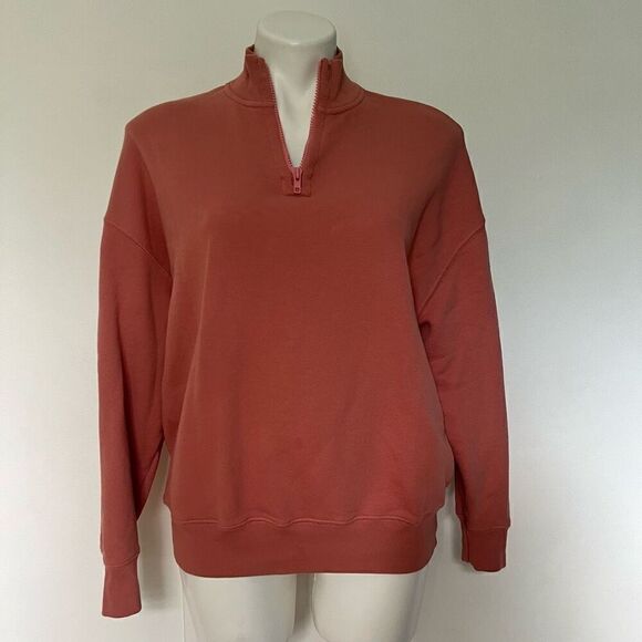 ATM Anthony Thomas Melillo French Terry quarter zip oversized pullover sweatshir - Picture 3 of 11